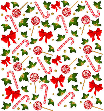 Christmas candy cane decorated bowの写真素材