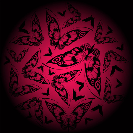 Beautiful background with tropical butterflyのイラスト素材