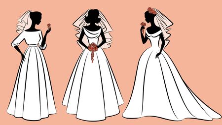 Beautiful brides in dress.の写真素材