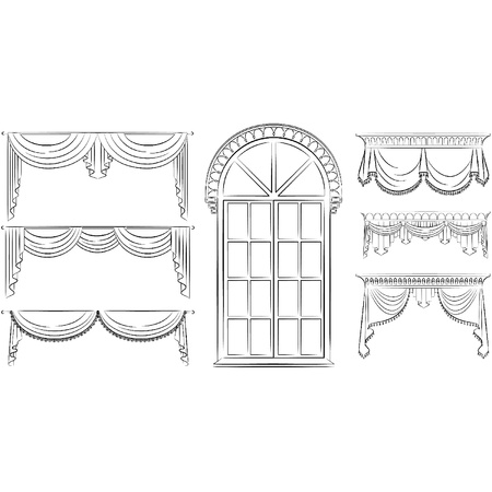 The vintage curtain.のイラスト素材