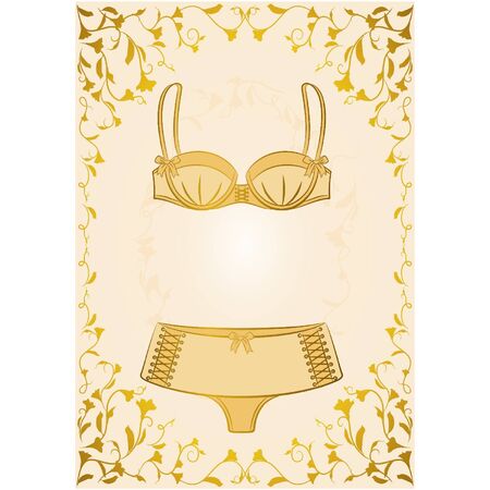 Vintage underlinen on ornament backgroundのイラスト素材