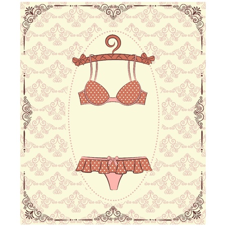 Vintage underlinen on ornament background.のイラスト素材