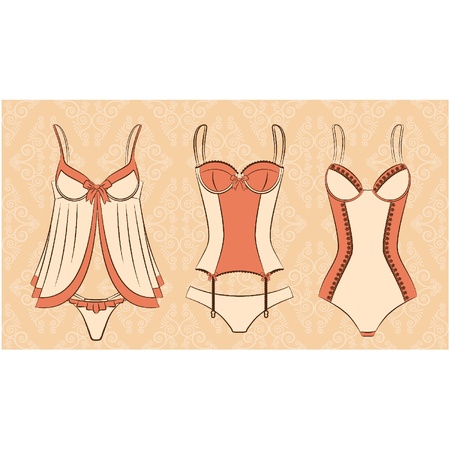 Vintage underlinen のイラスト素材