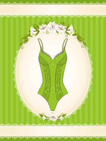 Vintage corset with beautiful ornament on the background.の写真素材