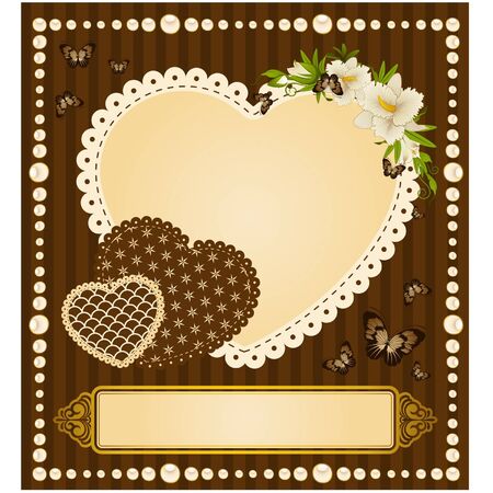 Vintage background with flowers and ornamentsのイラスト素材