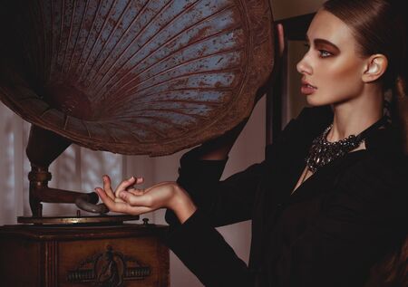 Vintage style girlの写真素材