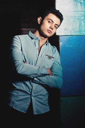Beautiful man in fashionable clothes  Fashion portrait