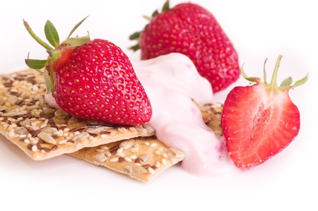 Raw strawberry and tasty cakeの写真素材