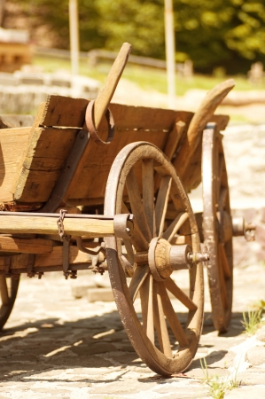 Old wooden cartの写真素材