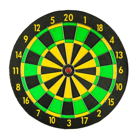 Corlorful dartboard isolated on the white backgroundの写真素材