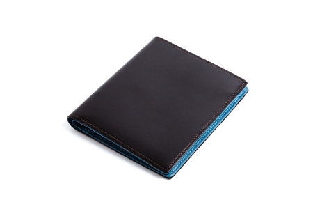 black and blue wallet isolated on white backgroundの写真素材