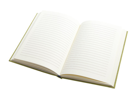 Blank page of notebook  isolated on white backgroundの写真素材