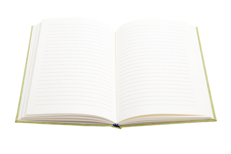 Blank page of notebook  isolated on white backgroundの写真素材
