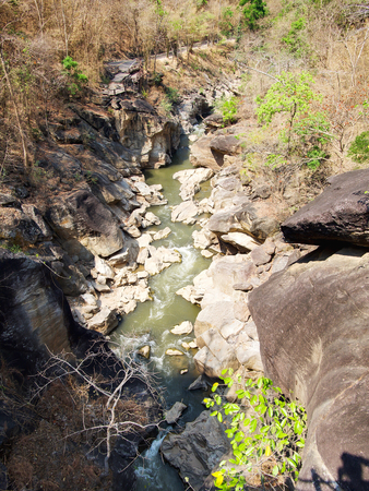 River in the dipterocarp forest at Op Luang National Park, Hot, Chiang Mai, Thailand.の写真素材