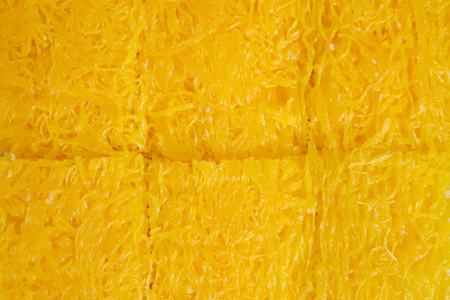 Golden threads cake (Foi tong cake), Thailannd dessert, Top view.の写真素材