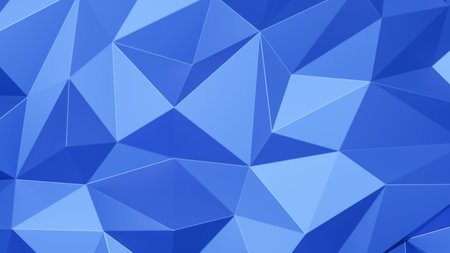 Blue triangle low polygon. Pink geometric triangular polygonal. Abstract mosaic background. 3D...