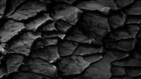 Black rock texture. Abstract of stone layers. Nature background. 3D Rendering.の写真素材