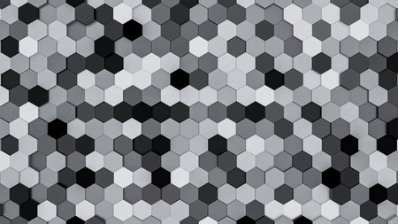 Cyan neon hexagonal background. Geometric abstract wallpaper. 3D illustration.