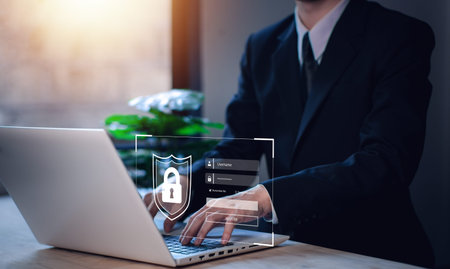 Username and password (Login) with biometric identification fingerprint scanner, encryption for...