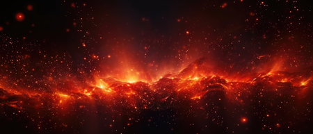 Red glow particle abstract background. Light blurred of light glitter. Glow texture background. Generative AIの素材