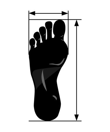 Vector foot size with pointer eps 10のイラスト素材