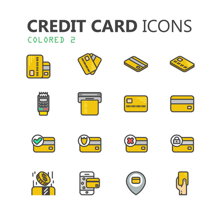 Simple modern set of credit card icons. eps 10のイラスト素材