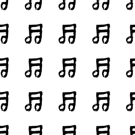 Abstract music notes seamless pattern background. Vector musical illustration melody decorationのイラスト素材