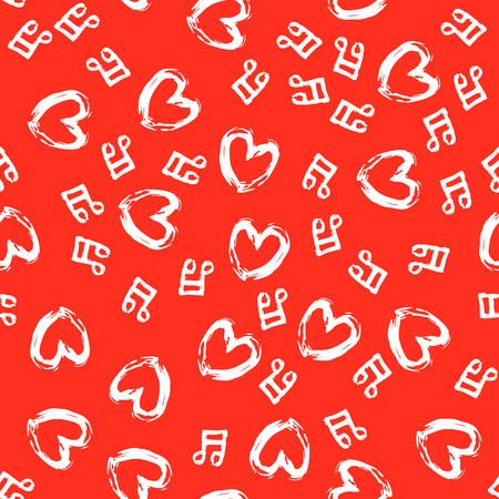 Abstract music notes seamless pattern background. Vector musical illustration melody decorationのイラスト素材