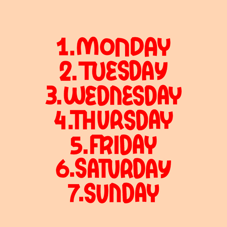 Days of the week. Lettering conceptのイラスト素材
