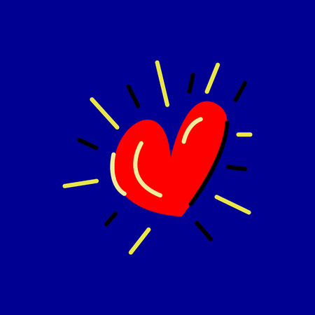 Red Heart icon. Vector illustrationのイラスト素材