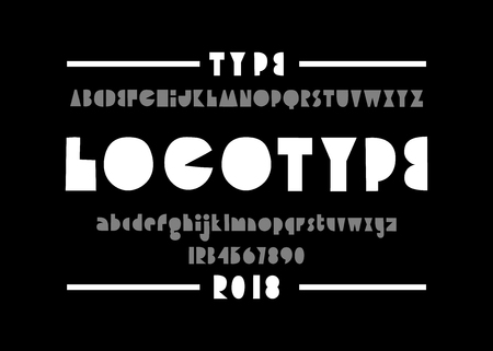 Modern font. Simple type face. Vector typography illustration. Alphabet design for logo, lettering and prints.のイラスト素材