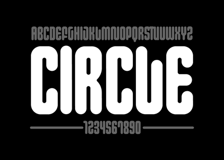 Modern font. Simple type face. Vector typography illustration. Alphabet design for logo, lettering and prints.のイラスト素材