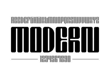 Modern font. Simple type face. Vector typography illustration. Design for logo, lettering and prints.のイラスト素材