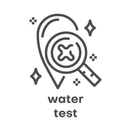 Simple modern line icon. Plumbing sign. Vector illustration. Water test symbol.のイラスト素材