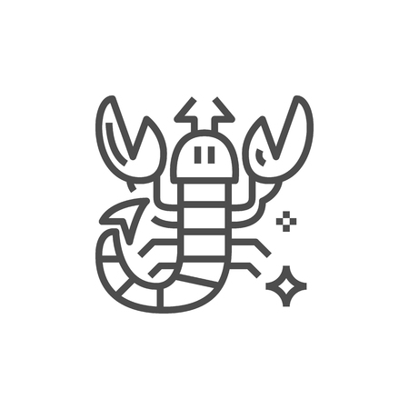 Simple astrology icon. Premium horoscope symbol.Zodiac vector illustrations. Line sorpio sign.のイラスト素材