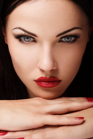 Beautiful Woman Face closeupの写真素材