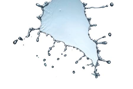 blue water splash isolated on white backgroundの写真素材