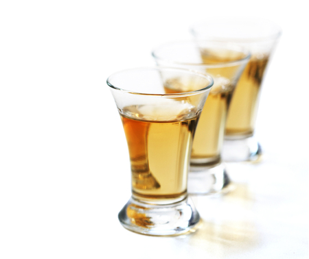 Tequila shots  isolated on white background.の写真素材