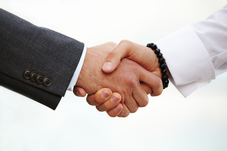 Closeup of a business handshakeの写真素材