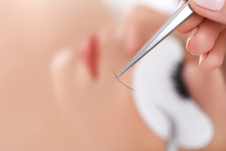 Woman Eye with Long Eyelashes. Eyelash Extensionの写真素材