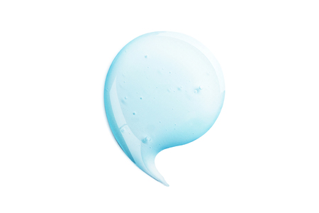 Gel Texture On White. Close Up Of Cosmetics Smudge Of Blue Transparent Cosmetic Mask Isolated On White Background. High Qualityの写真素材