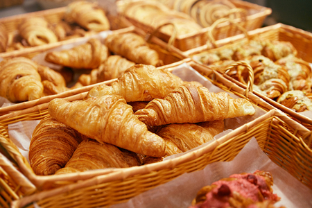 Bakery Food. Close Up Of Fresh Pastries In Pastry Shop. High Resolution.の写真素材