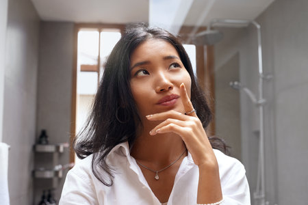 Beautiful Asian Woman With Beauty Face. Portrait Of Attractive Femaleの写真素材