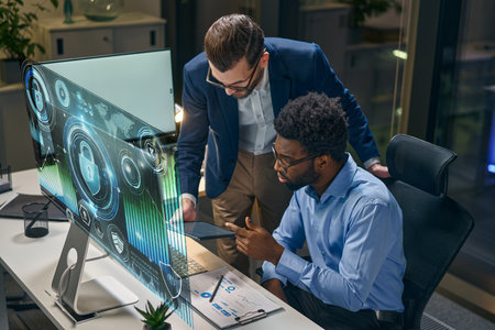 Team Collaboration in Cybersecurity Analytics in a Modern Office Environmentの写真素材