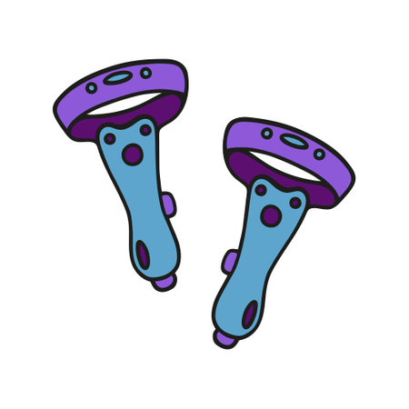 Move motion controller vector icon. game console symbol. Bright gamepad for vr or ar games, 3D. Modern gadget, gaming equipment. Flat cartoon clipart for logo, posters, print, web. isolated on whiteのイラスト素材