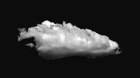 White cloud isolated on a black background. Black and white atmospheric pattern. Dramatic clouds. brush baseの写真素材