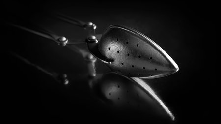 kitchen tools. abstract composition. Close-up texture of an old metal kitchen tool with shallow depth of field. Play of light and shadowsの写真素材
