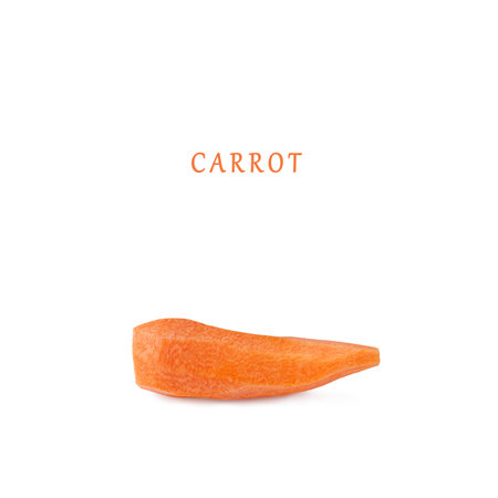 Peeled carrot. Ripe carrot. Carrots isolated on a white background. copy spaceの写真素材