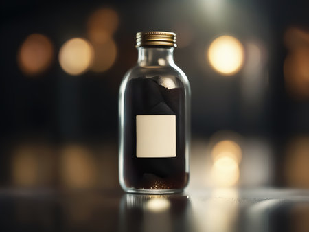 pharmaceutical bottle. medicine bottle. blank label. selective focus. AI generatedの素材