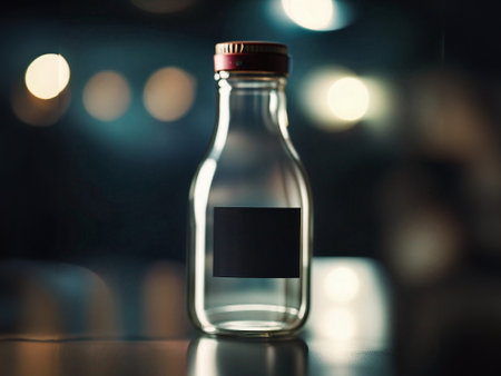 pharmaceutical bottle. medicine bottle. blank label. selective focus. AI generatedの素材